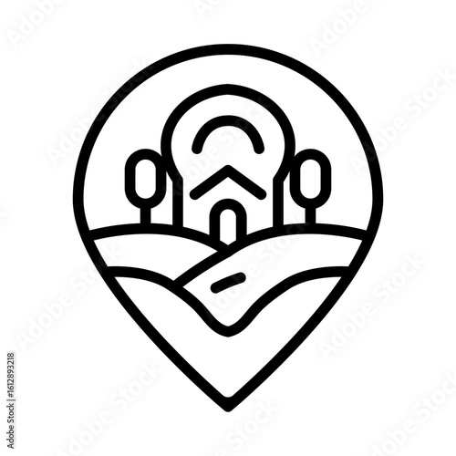 Our Location icon vector image. Can be used for Contact Us.
