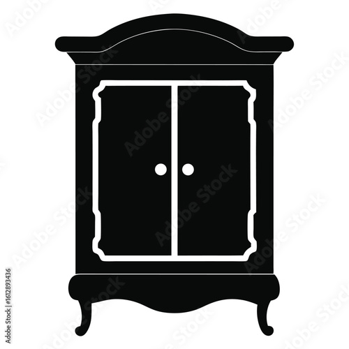wardrobe icon, closet furniture vector, bedroom storage silhouette, home cabinet graphic,
