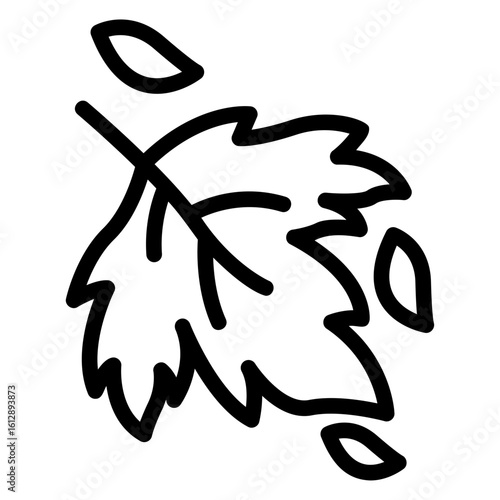 fallen leaf Line Icon