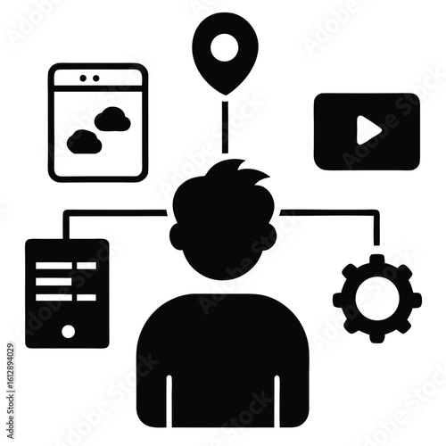 Wallpaper Mural business meeting icon, office team discussion vector, corporate group silhouette, workplace communication illustration,
 Torontodigital.ca