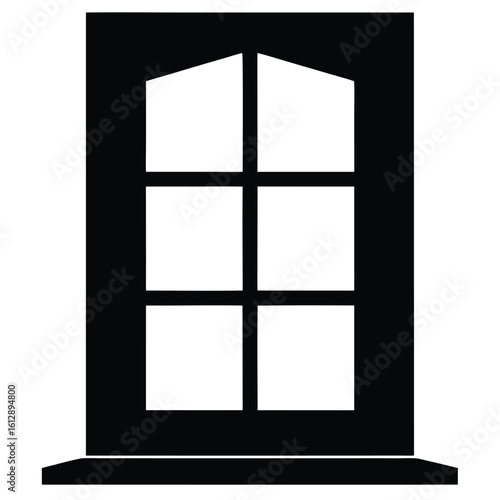 Wallpaper Mural Window icon, home architecture vector, window frame silhouette, house glass graphic, building design symbol, room window illustration
 Torontodigital.ca