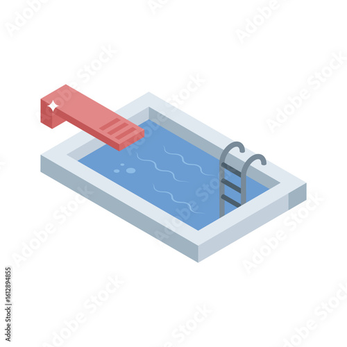 Get a glimpse of this isometric swimming pool setup