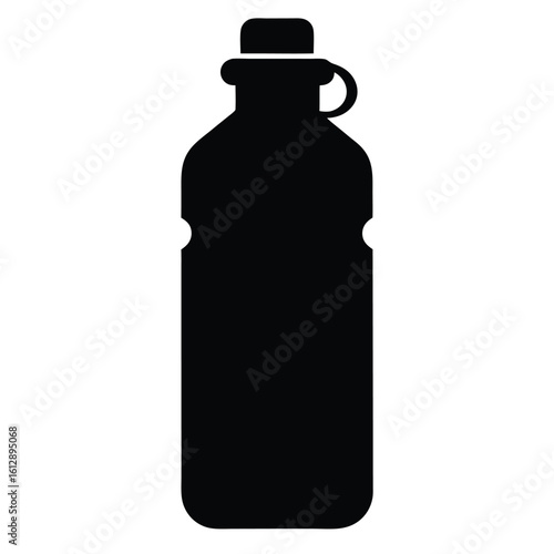 Water bottle icon, beverage container vector, drink bottle silhouette, sports water graphic, hydration symbol, plastic bottle illustration

