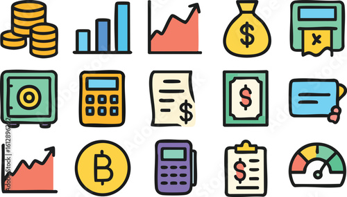 Financial Icons Collection for Business and Investment.
