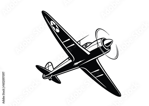 Illustration showing a black airplane icon on a white background