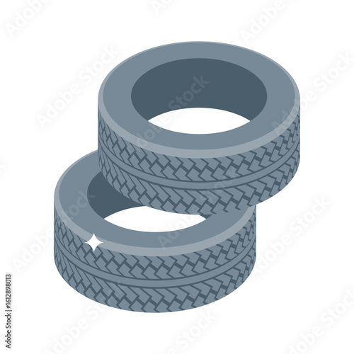 A captivating isometric icon of rugged workout tyres