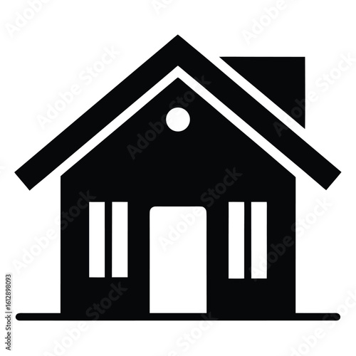 House icon, residential home vector, real estate silhouette, family house graphic, architecture building symbol, property illustration
