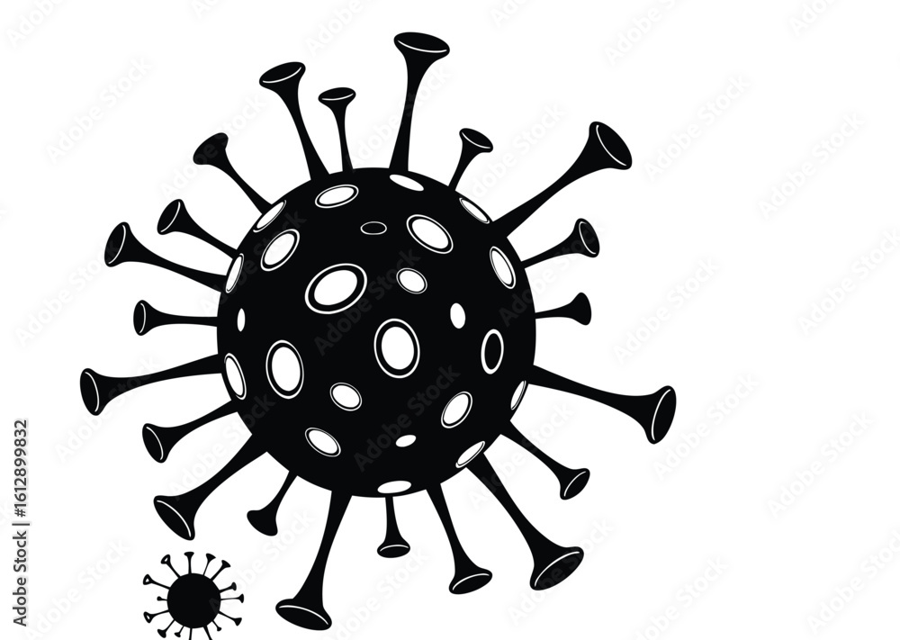Obraz premium Coronavirus vector silhouette illustration