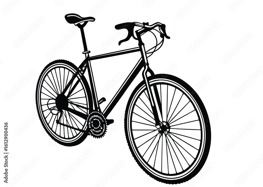 Fototapeta premium Bicycle silhouette vector illustration isolated on a Transparent Background