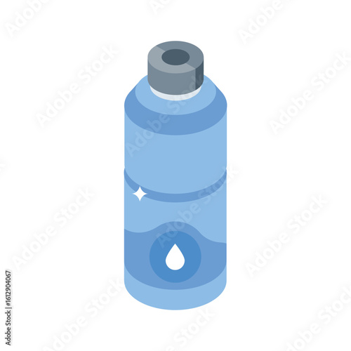 A trendy isometric style icon of water flask bottle