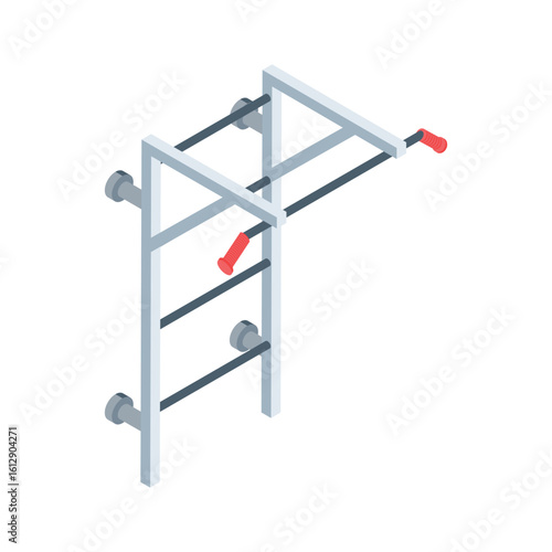 A captivating isometric icon of sturdy swedish wall frame