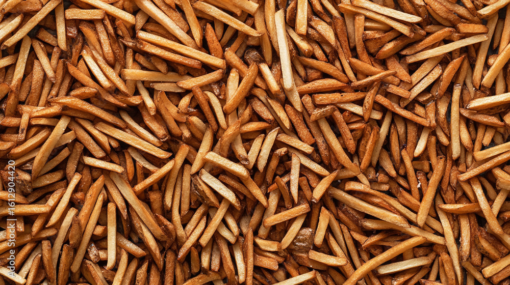 Golden brown french fries a delicious crispy treat a full plate of tasty fried potatoes Golden brown french fries a delicious crispy treat a full plate of tasty fried potatoes