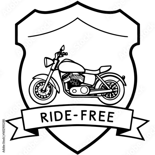 Ride free motorcycle club logo design vector graphic motorbike emblem for bikers