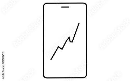 スマホの株チャートのシンプルな線画アイコン