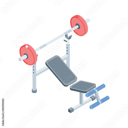 Premium isometric icon of heavy duty workout press frame