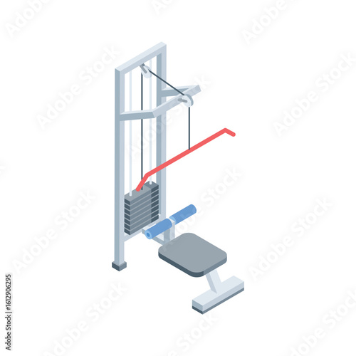 Get this isometric icon of seated chest press unit