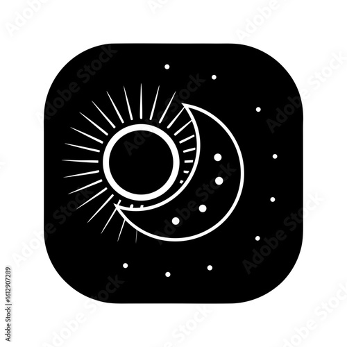 Day and night icon with sun and moon symbols vector illustration