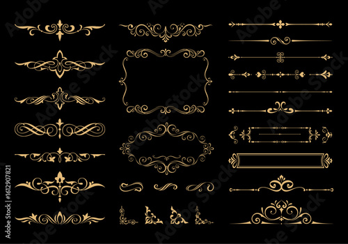 golden ornamental decorative vector collection