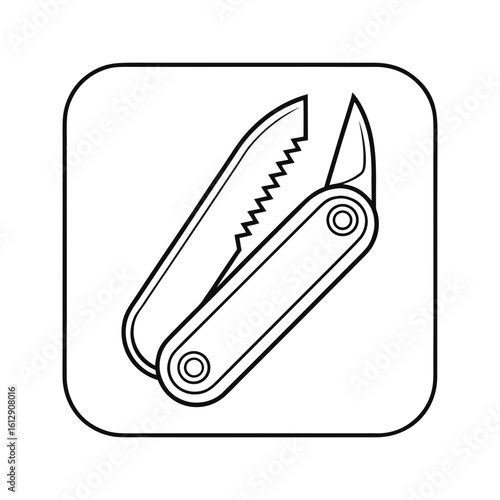 Black and white illustration of a gardening pruning shear tool