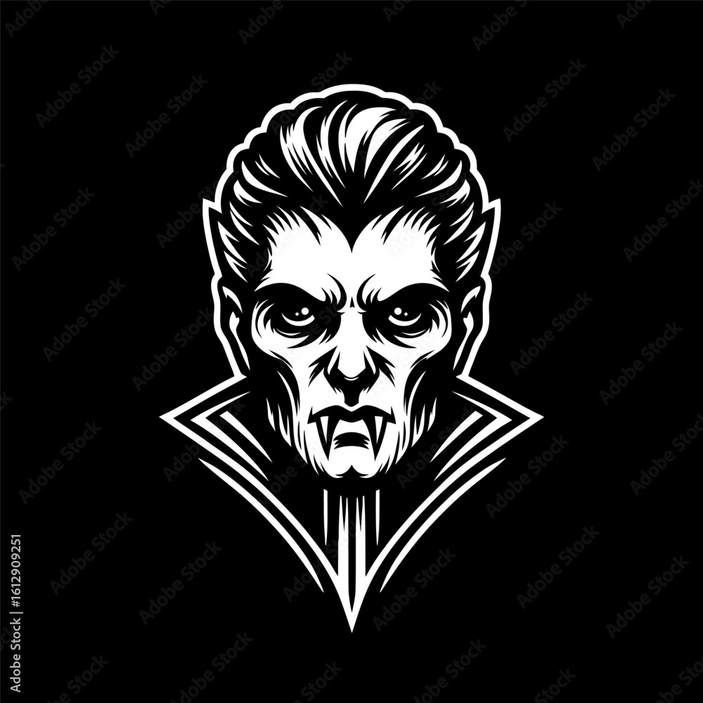 Fototapeta premium Pure Black Vampire Logo Template