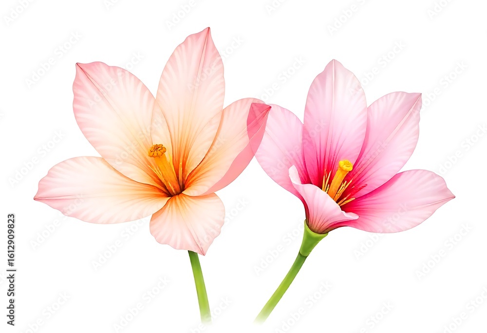 Fototapeta premium pink lily isolated on white background