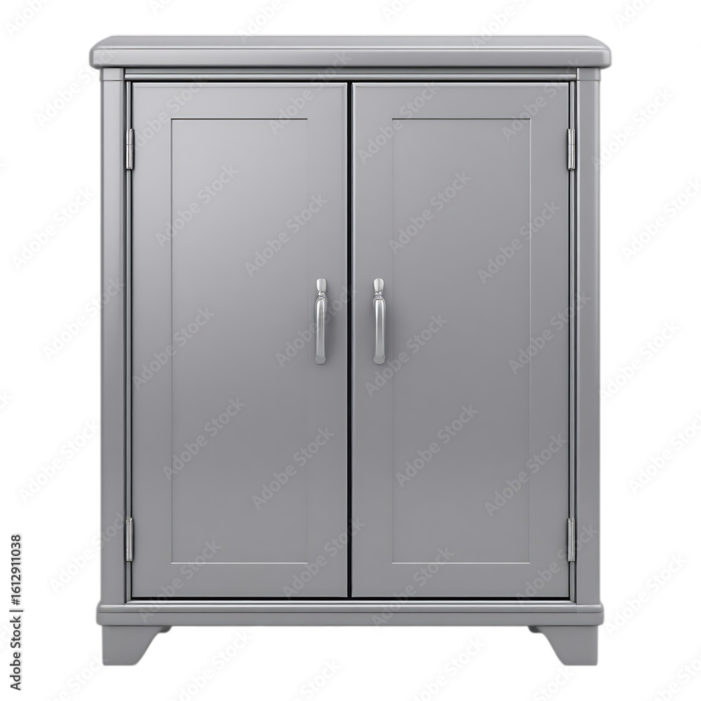 Naklejka premium Gray Cabinet with Two Doors