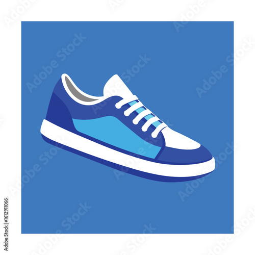 Blue Casual Sneakers with White Laces