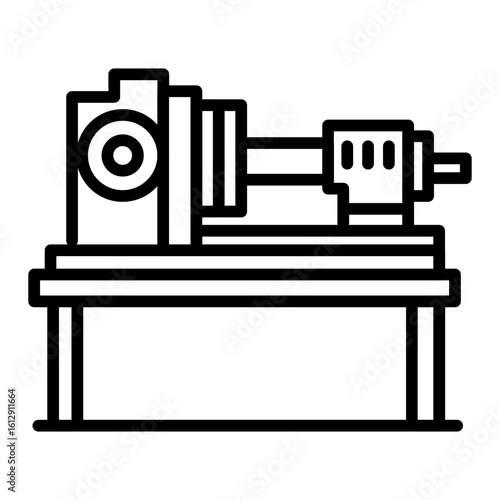 Lathe Machine icon vector image. Can be used for Mettalurgy.