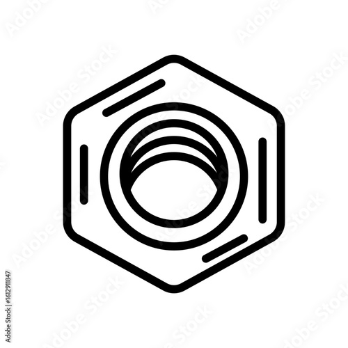 Nut icon vector image. Can be used for Mettalurgy.