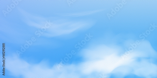 Blue sky with clouds. Halftone texture on beautiful cloudscape