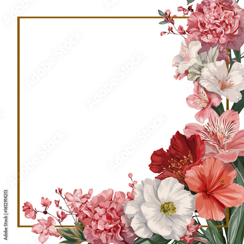 floral background with flowers frame