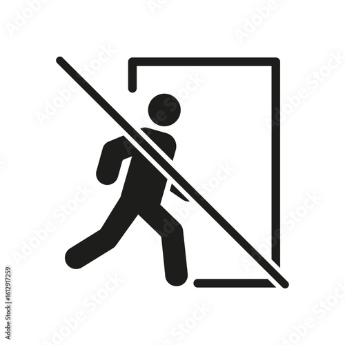 Prohibited Entry Solid Icon. Unauthorized Access, Restricted Area, And No Trespassing Silhouette Symbol. Security Measure Warning. Isolated Vector Illustration