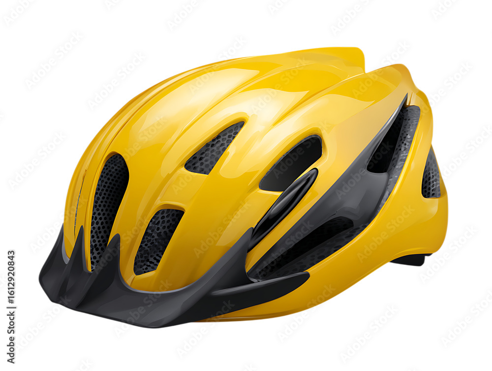 Fototapeta premium yellow helmet isolated on white