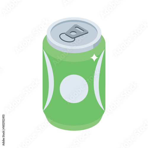 Grab this isometric icon showing soda tin, easy to edit