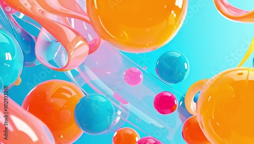 abstract colorful animated background with bubbles