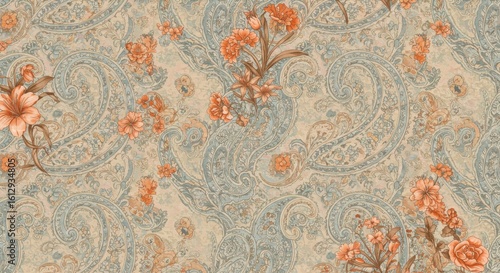Floral paisley dream soft hues swirls and blooms blend for a timeless ornate tapestry