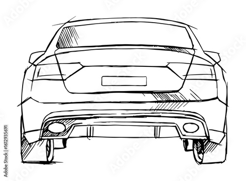 Car sketch back view