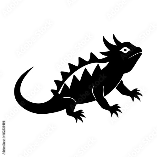 Graphic horned lizard reptile animal vector silhouette shape