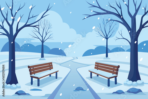bench in winter park