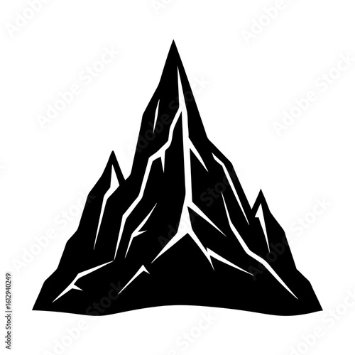 Mountain peak range rocky alps summit scenic landscape vector silhouette