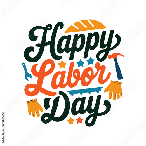 USA Labor Day Typography Tees – Creative T-Shirt Design for American Holiday