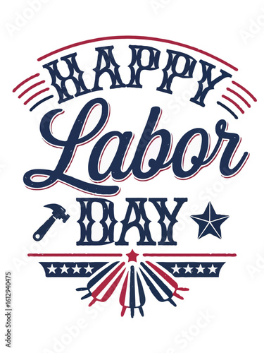 USA Labor Day Typography Tees – Creative T-Shirt Design for American Holiday
