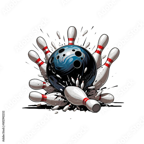 bowling ball and pins