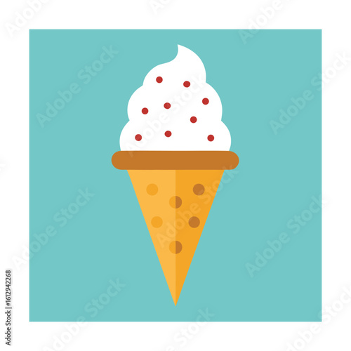 Ice Cream Cone with Cookie Crumbs and Whipped Cream