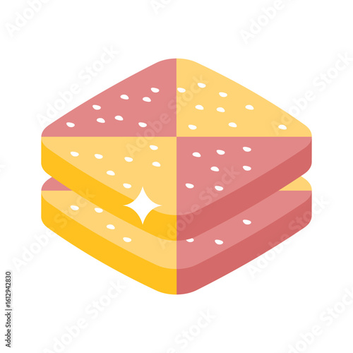 Ready to use isometric style icon of bakery biscuits