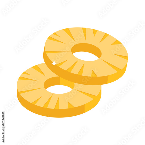 A captivating isometric icon of pineapple pieces snack