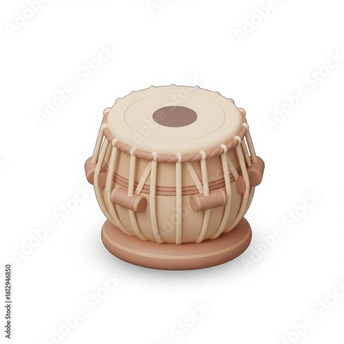 3D tabla drum, traditional Indian musical instrument