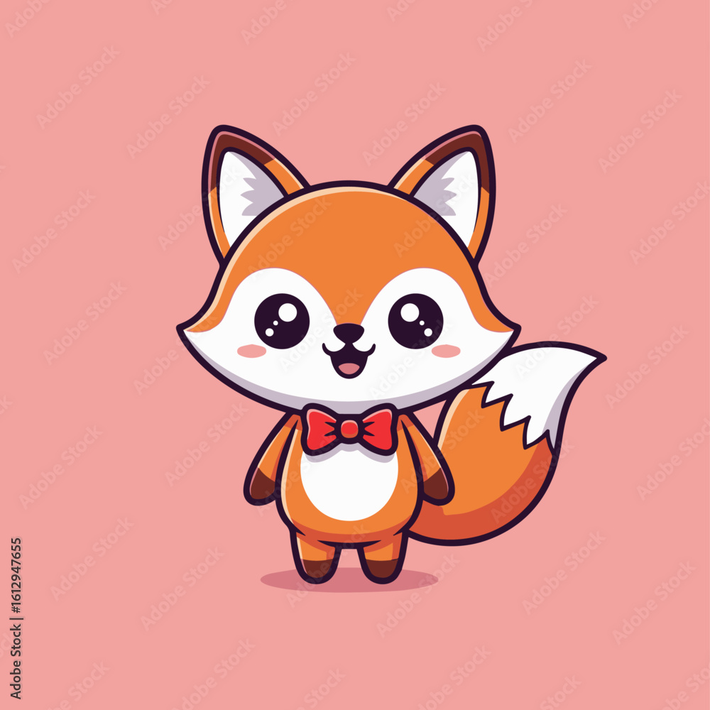 Obraz premium A cute cartoon fox illustration