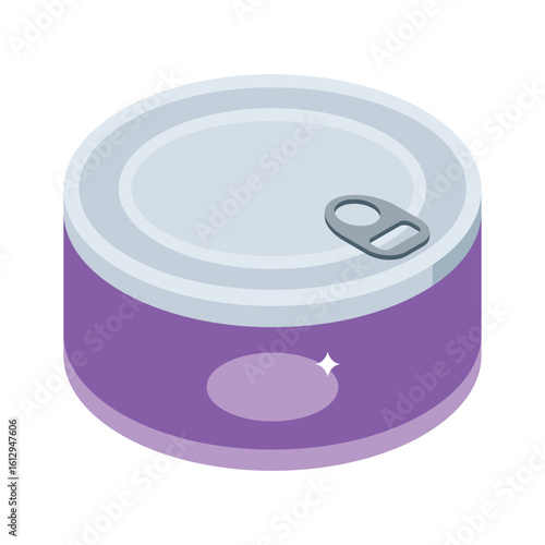 Trendy isometric style icon of canned food packaging