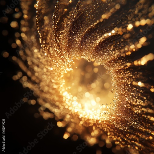 Glowing Particles in Motion Creating a Mystical Abstract Scene